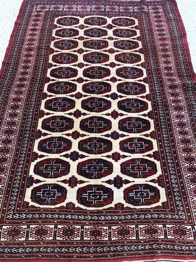 27155841e - Torkmen, Persien, Mitte 20.Jhd, Wolle auf Wolle, ca. 225 x 155 cm, EHZ: 2, (wellig). ...