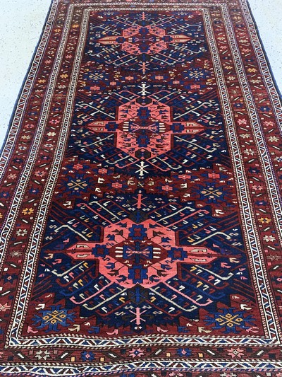 27155843f - ´Seichur´Kazak antik, Kaukasus, um 1900, Wolle auf Wolle, ca. 242 x 145 cm, EHZ: 2, ...