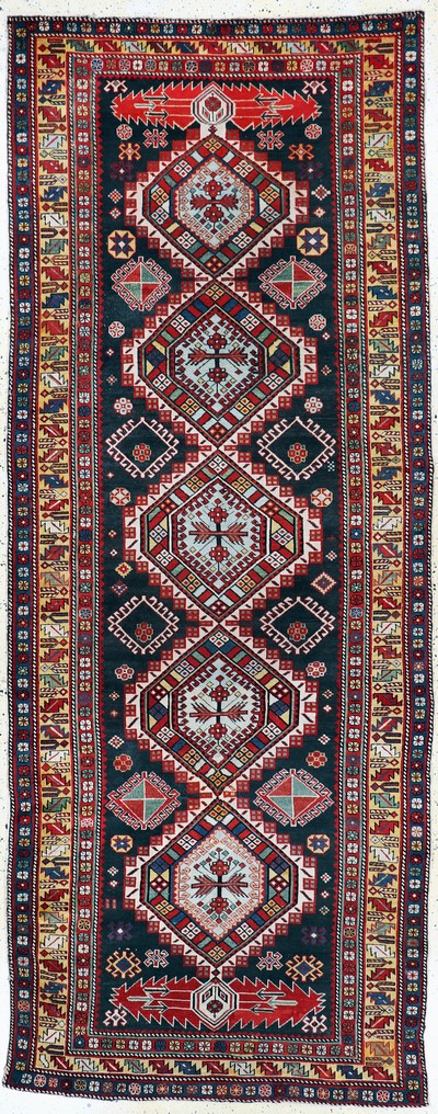 Image #´Shulaver#´Kazak antique, Caucasus, 19th century, wool on wool, approx. 325 x 127 cm, ...