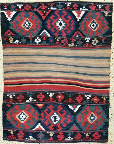 Image Shahsawan Mafrash-side, Persia, around 1900, wool on wool, approx. 130 x 105 cm, ...
