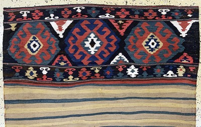 27155846a - Shahsawan Mafraschteil, Persien, um 1900, Wolle auf Wolle, ca. 130 x 105 cm, EHZ: 2 ...