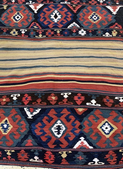 27155846c - Shahsawan Mafraschteil, Persien, um 1900, Wolle auf Wolle, ca. 130 x 105 cm, EHZ: 2 ...