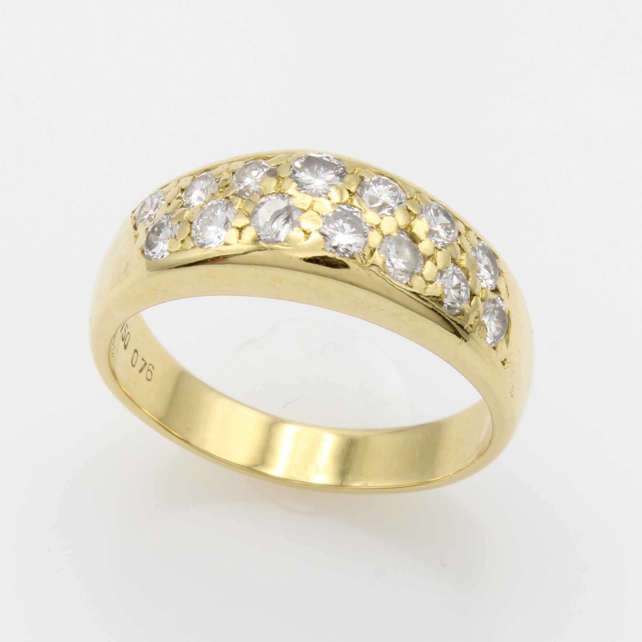 Image 27156367 - Ring mit Brillanten, GG 750/000, l. spitz zulaufend, Brill. zus. ca. 0.76 ct feines ...