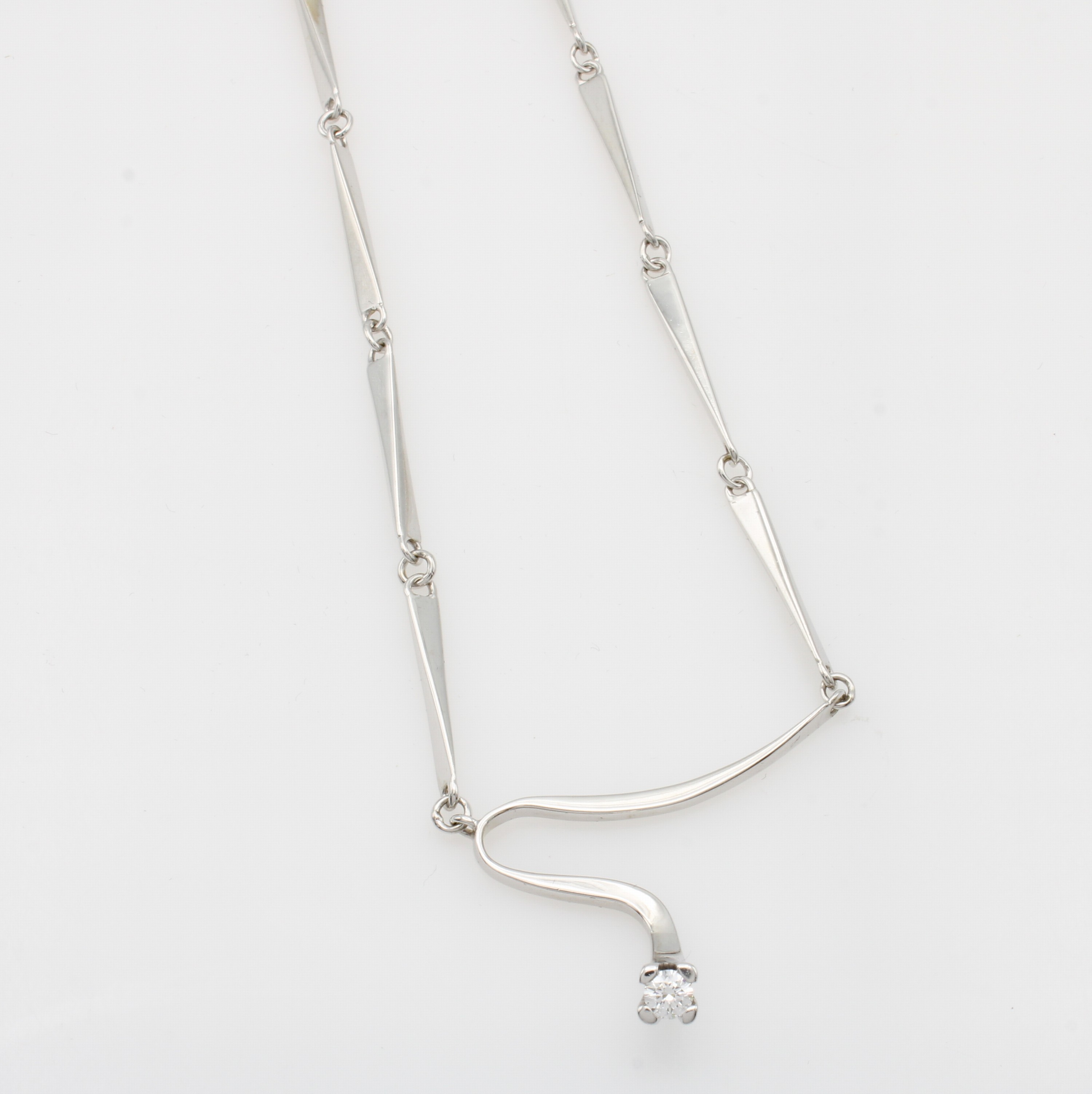 Image 27156390 - Collier mit Brillant, WG 585/000, Brill. ca. 0.20 ct feines Weiß/vs, Schließe in Form ...