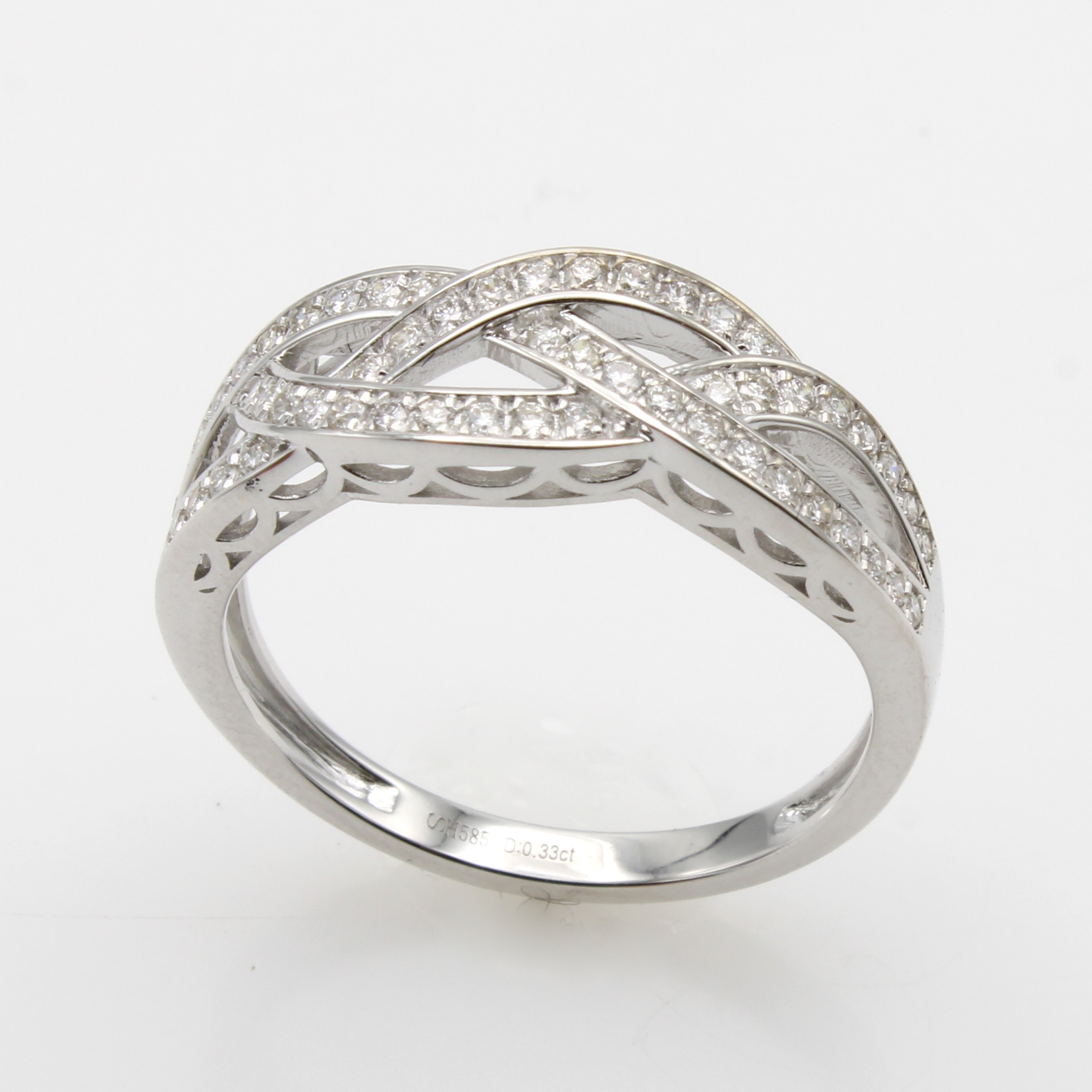 Image 27156628 - Ring mit Brillanten, WG 585/000, 56 Brill. zus. ca. 0.33 ct feines Weiß /vs, RW ca. 55 ...