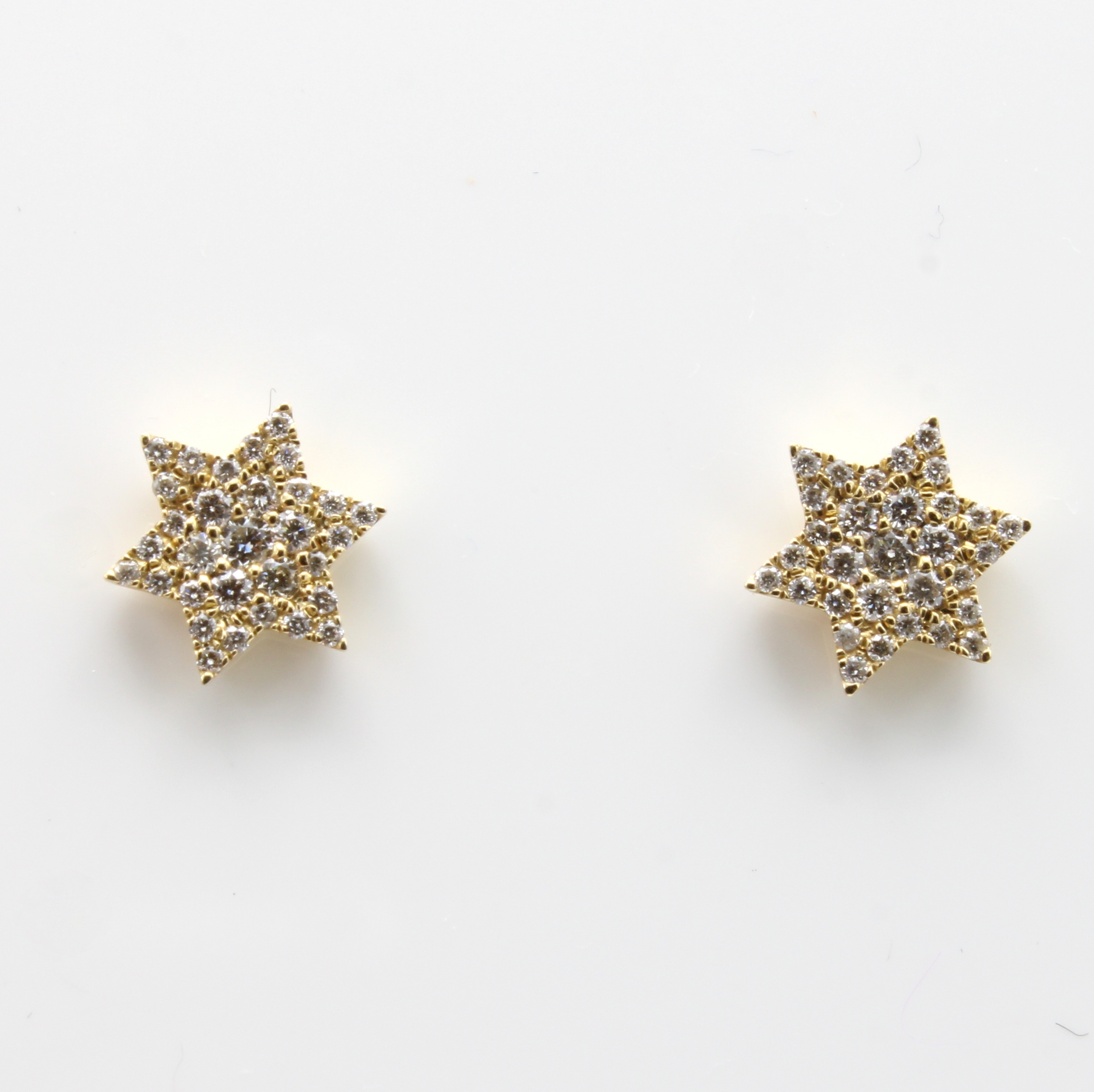 Image 27156697 - Paar Ohrstecker ´Stern´ mit Brillanten, GG 585/000, 62 Brill. zus. ca. 0.31 ct feines ...