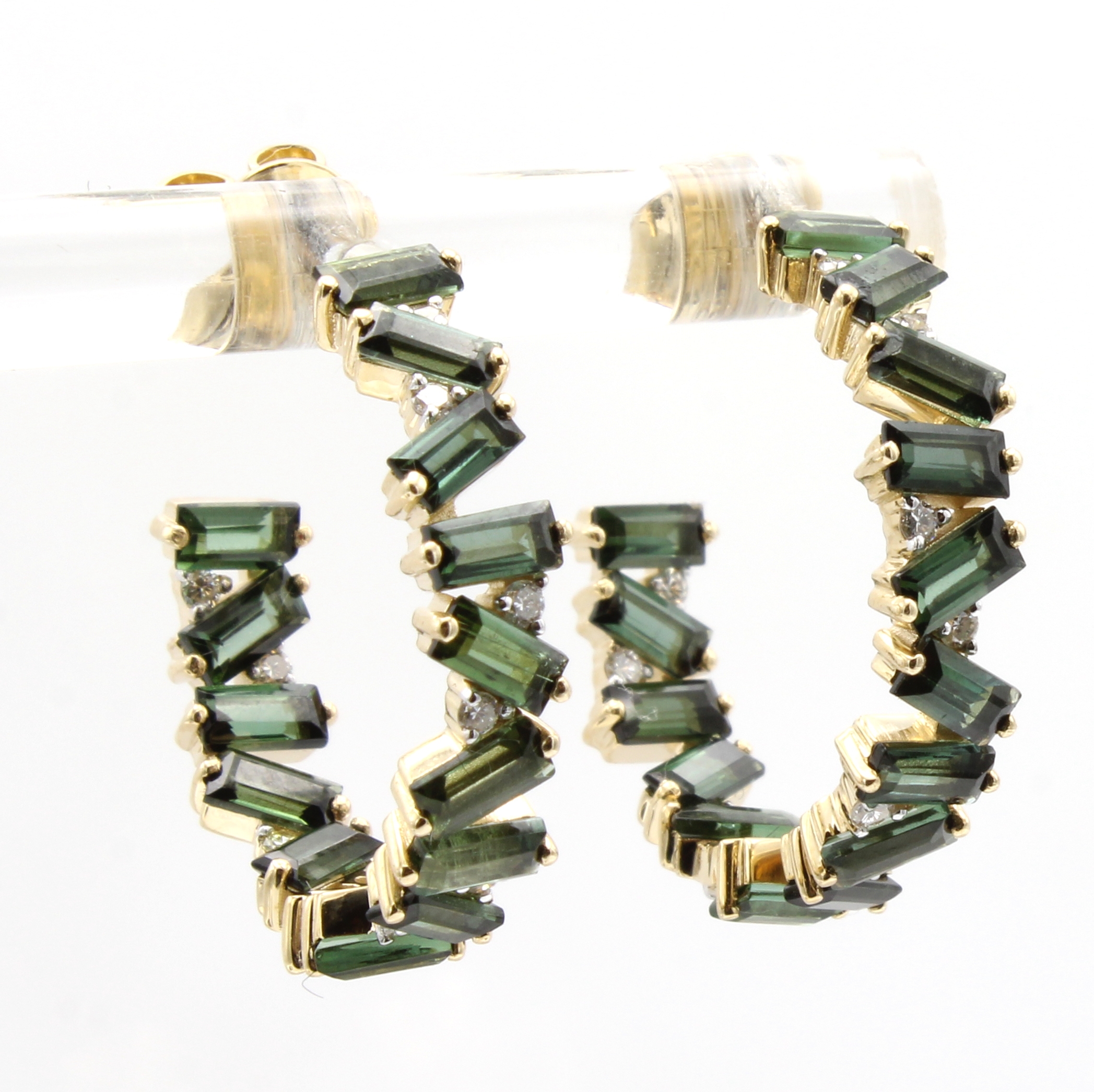 Image 27156711 - Paar Ohrstecker mit Turmalinen und Brillanten, GG 585/000, 20 Brill. zus. ca. 0.19 ct ...