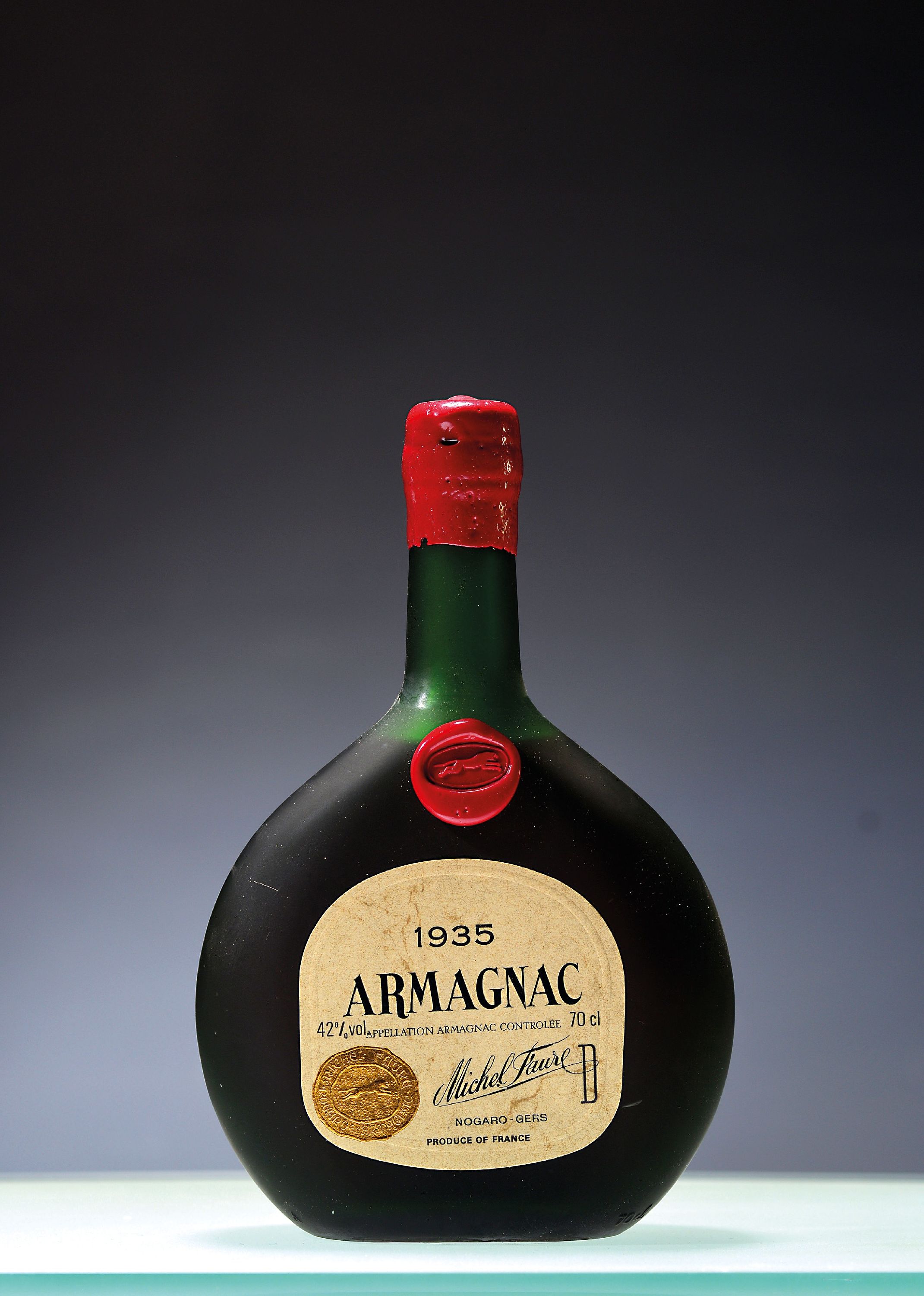 Image 27156791 - 1 Flasche 1935 Michel Faure Armagnac, ca. 70cl, 42%Vol. in orig. Holzschuber