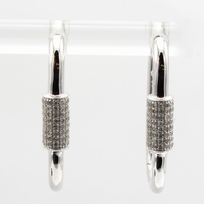 27156789a - Paar Creolen mit Brillanten, WG 585/000, 192 Brill. zus. ca. 0.43 ct feines ...