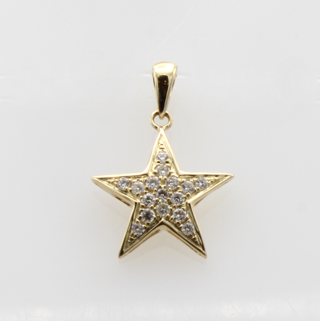 Image 27156823 - Sternanhänger mit Brillanten, GG 585/000, 16 Brill. zus. ca. 0.12 ct feines Weiß/vs ...