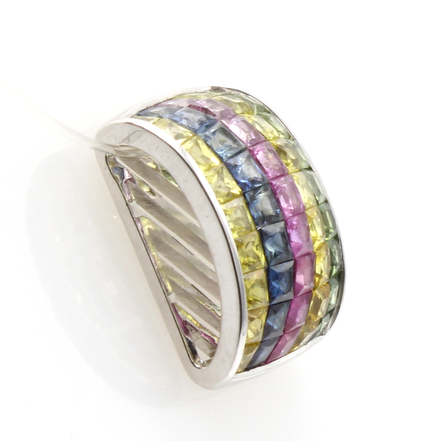 Image 27156825 - Anhänger mit Saphiren, WG 750/000, 45 bunte Saphircarées zus. ca. 2.82 ct ...