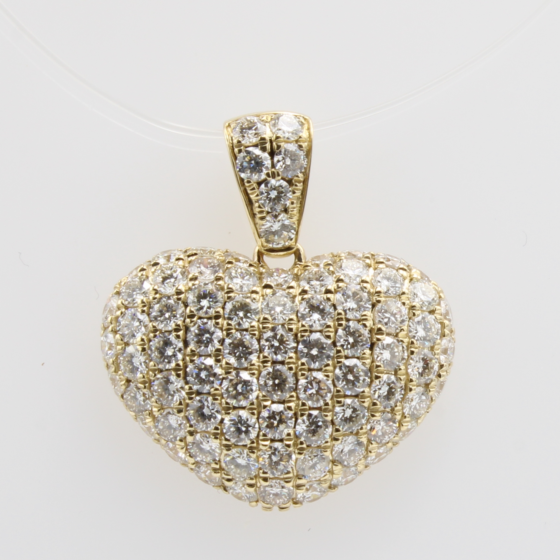 Image 27156826 - Herzanhänger mit Brillanten, GG 585/000, 77 Brill. zus. ca. 2.58 ct feines Weiß /vs ...