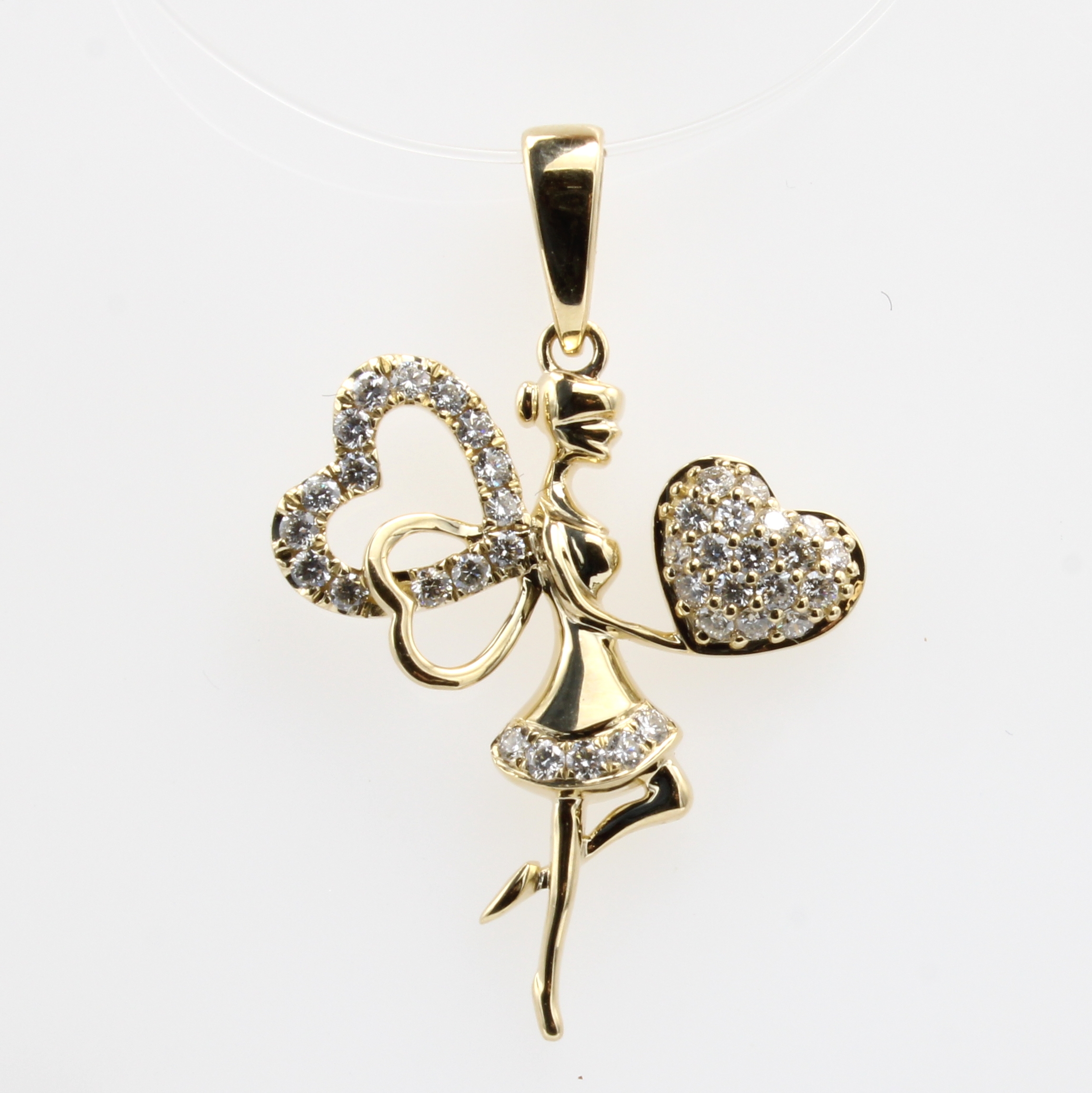 Image 27156829 - Anhänger mit Brillanten, GG 585/000, Darstellung eines Frauenmotives bes. m. 38 Brill. ...