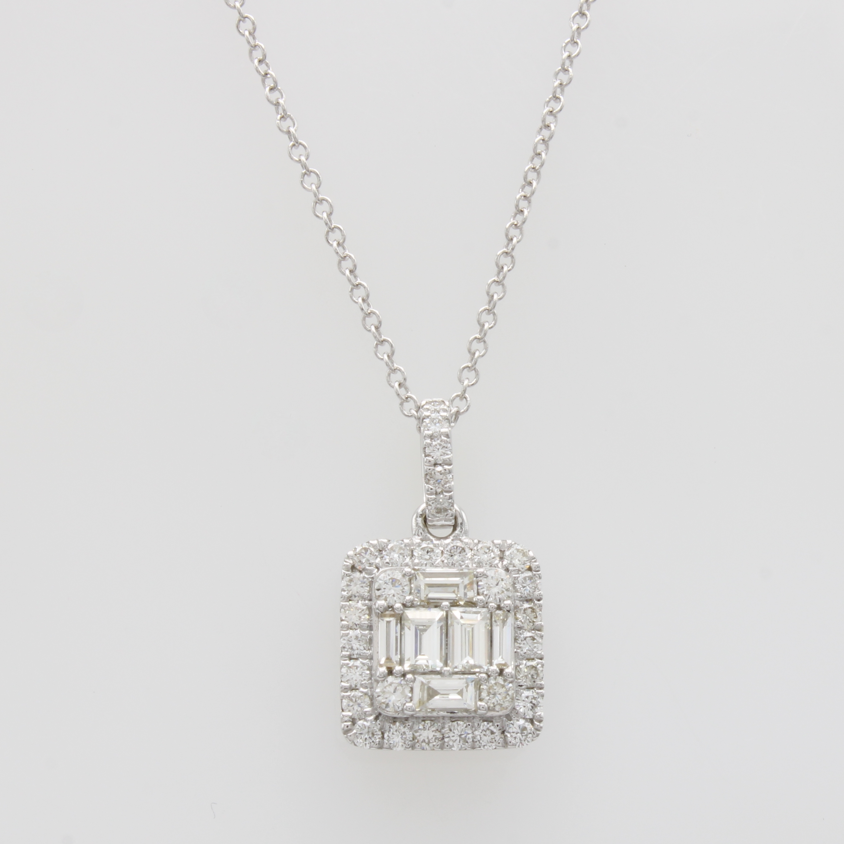 Image 27156975 - Anhänger mit Diamanten und Brillanten an Kette, WG 750/000, 37 Diam. u. Brill. zus. ca. ...