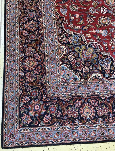 27157020b - Kashan cork old, Persia, early 20th century, corkwool on cotton, approx. 369 x 272 cm, ...