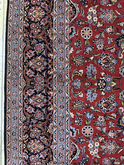 27157020c - Kashan cork old, Persia, early 20th century, corkwool on cotton, approx. 369 x 272 cm, ...