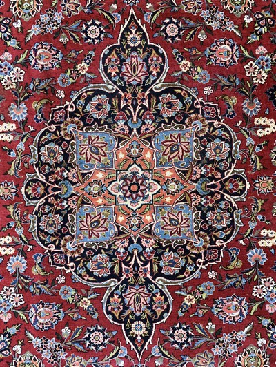 27157020d - Kashan cork old, Persia, early 20th century, corkwool on cotton, approx. 369 x 272 cm, ...