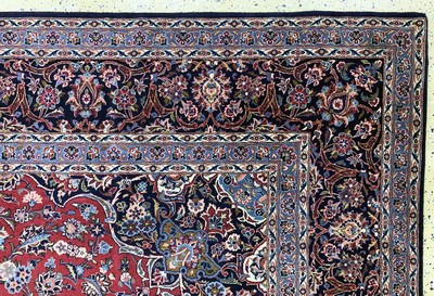 27157020f - Kashan cork old, Persia, early 20th century, corkwool on cotton, approx. 369 x 272 cm, ...