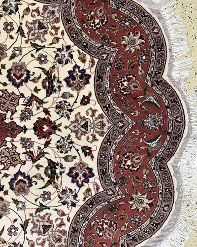27157039a - Täbriz fein(50 Raj), Persien, Ende 20.Jhd, Korkwolle mit Seide, Durchmesser: ca. 210 ...