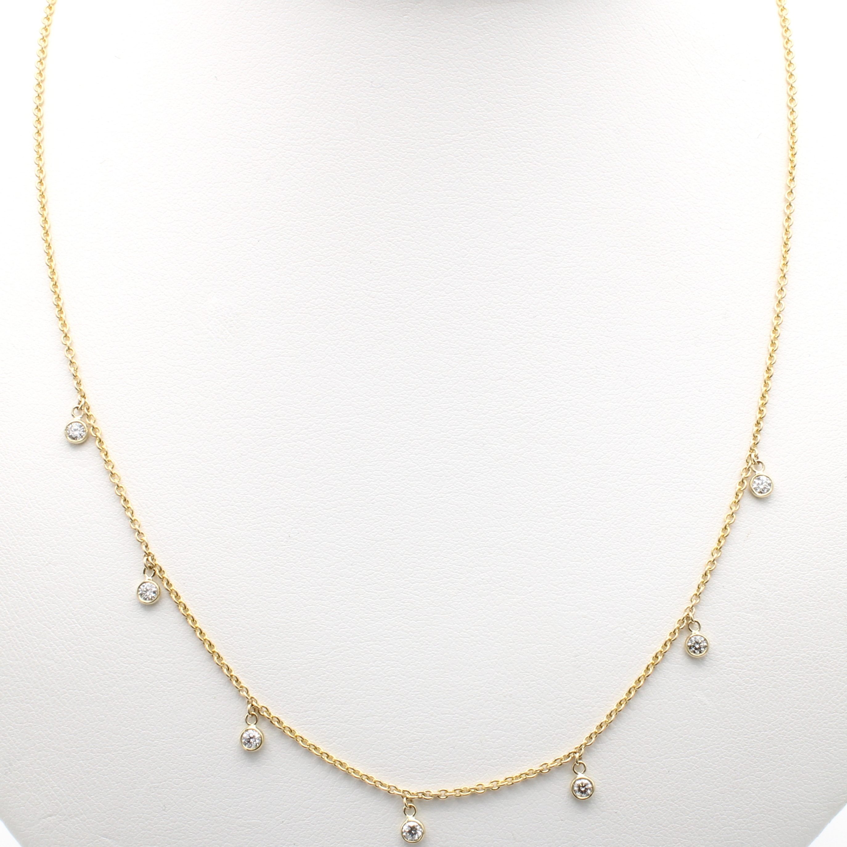 Image 27157198 - Collier mit Brillanten, GG 585/000, 7 Brill.zus. ca. 0.41 ct feines Weiß/vs, ...