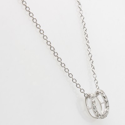 27157189a - Anhänger ´Hufeisen´ mit Brillanten an Kette, WG 585/000, 13 Brill. zus. ca. 0.18 ct ...