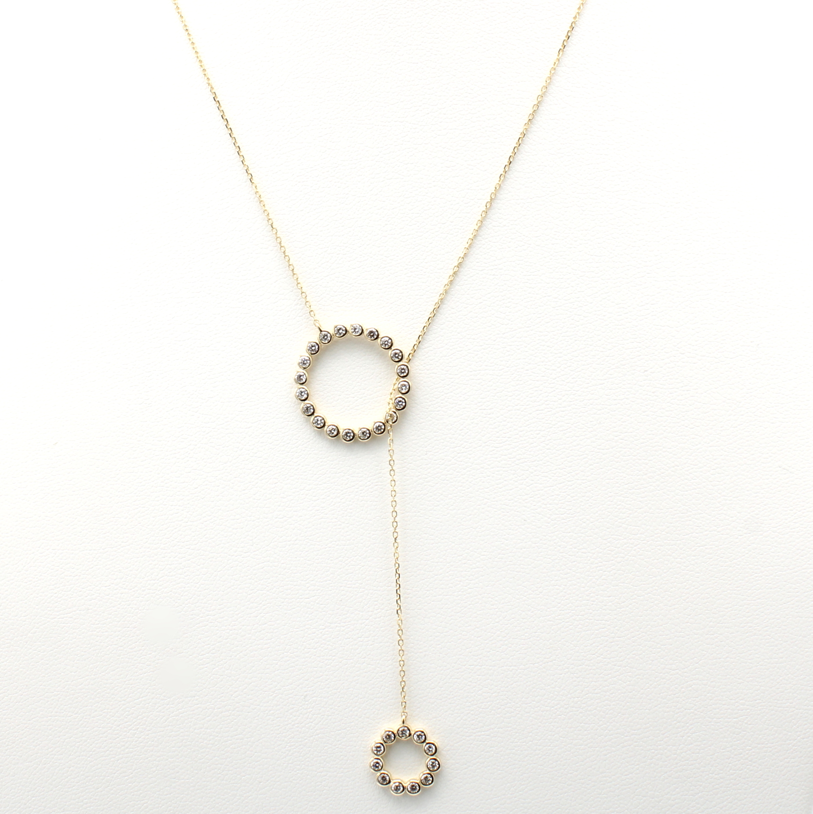 Image 27157200 - Y-Collier mit Brillanten, GG 750/000, 31 Brill. in Kreise gef. zus. ca. 0.76 ct feines ...