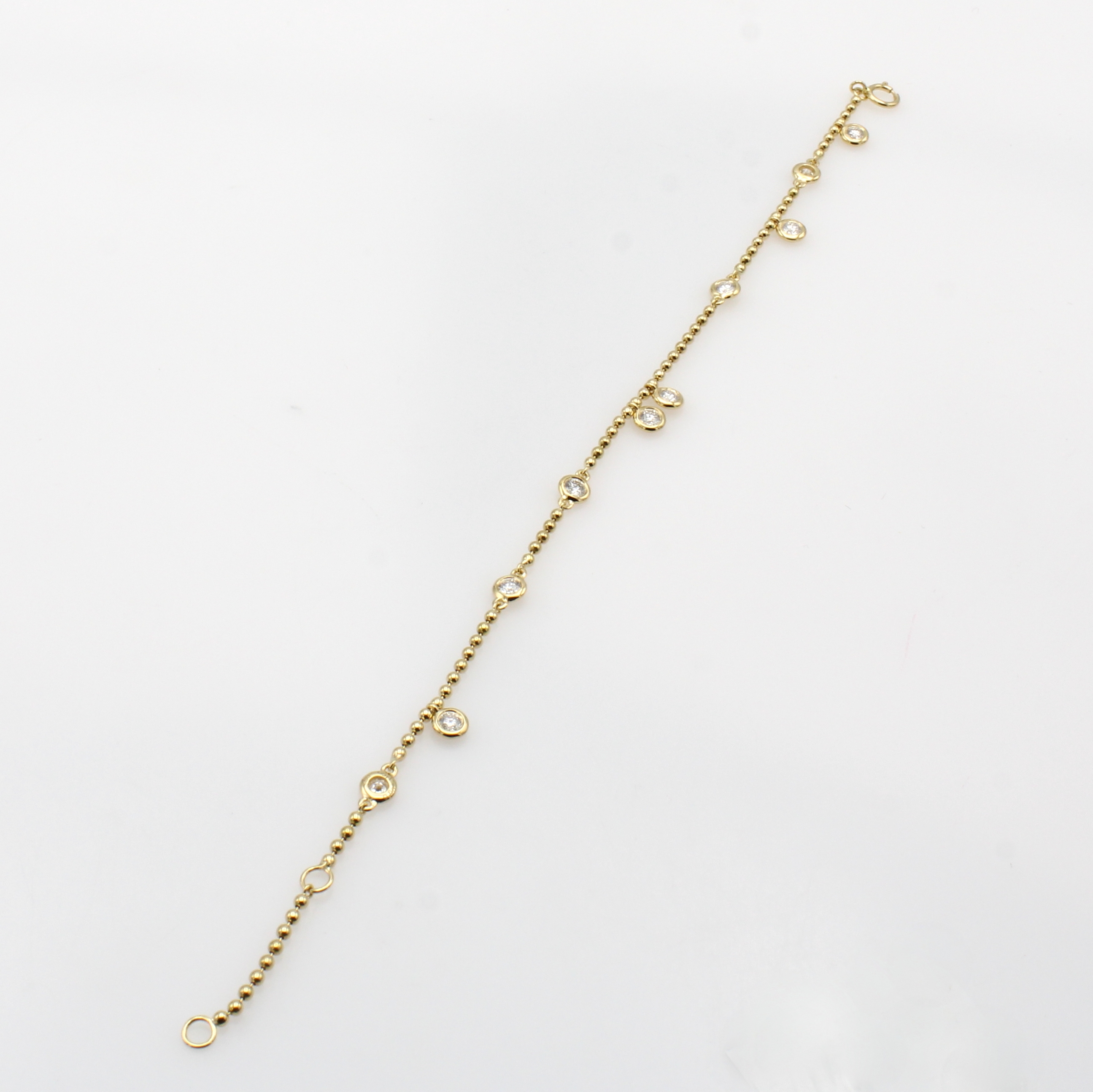 Image 27157202 - Armband mit Brillanten, GG 750/000, 10 Brill. 0.66 ct feines Weiß/vs, Abhängungen z.T. ...