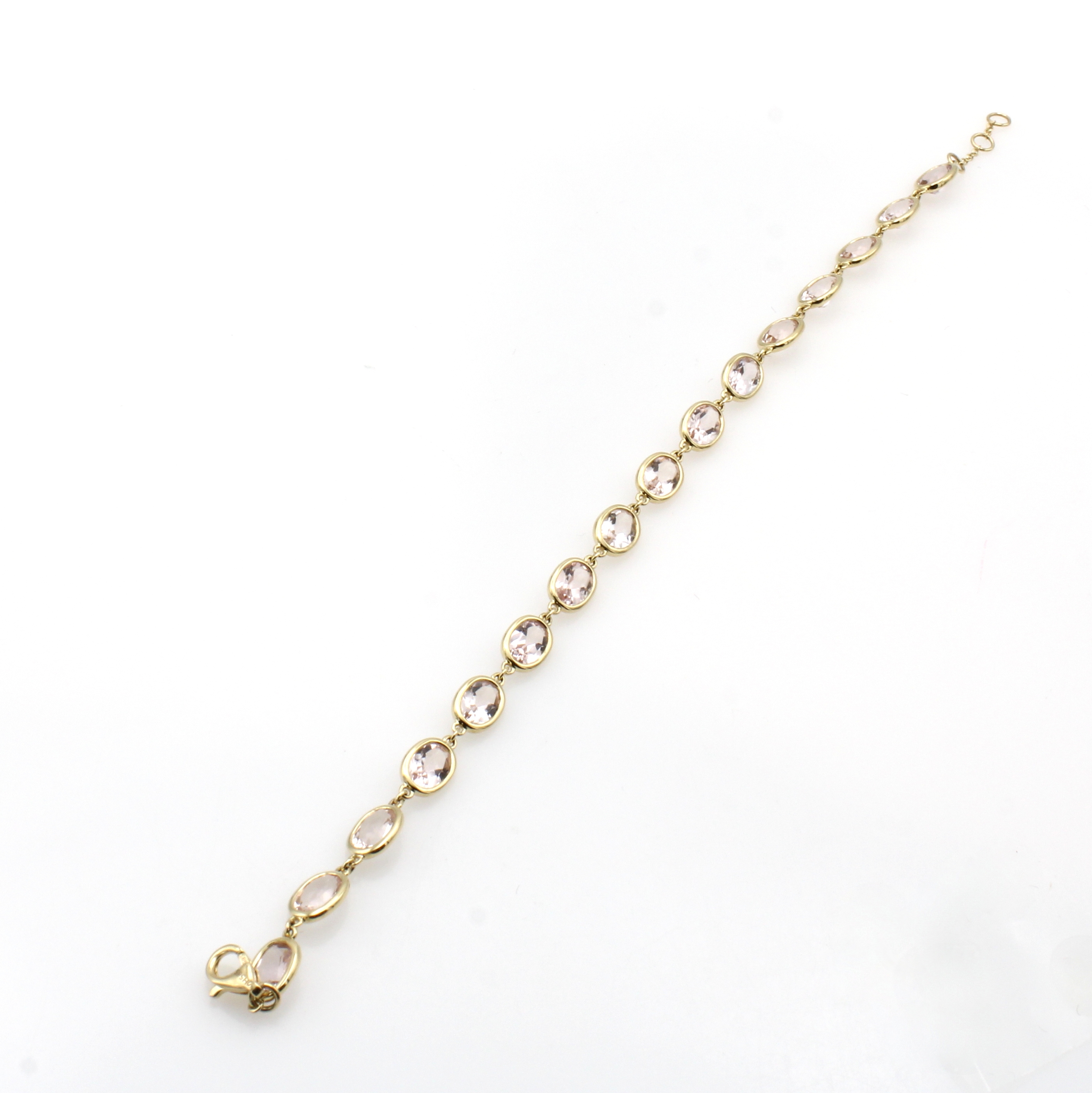 Image 27157204 - Armband mit Morganiten, GG 585/000, 16 fac. Morganite zus. ca. 6.93 ct, Karabiner- ...