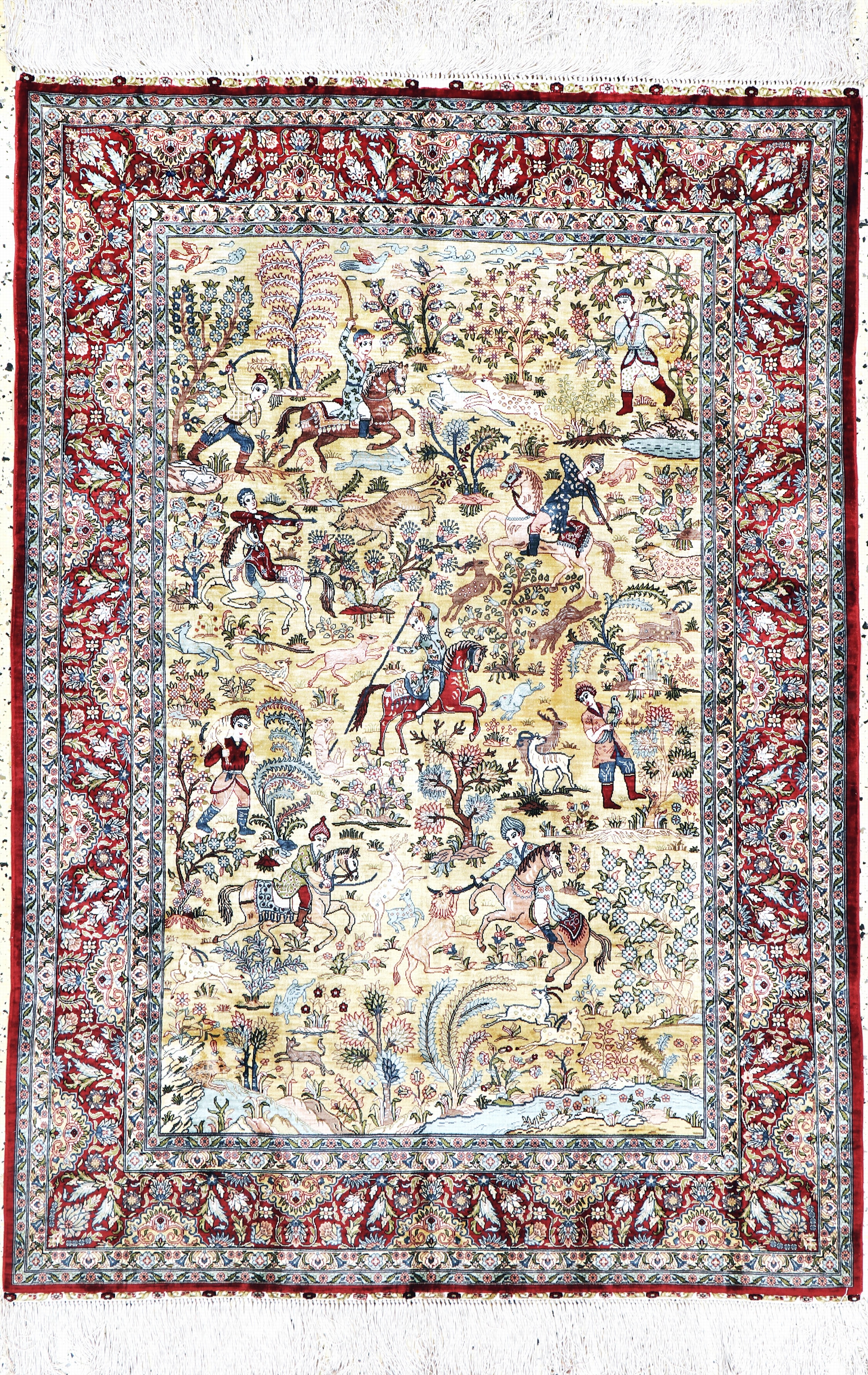 Image 27157352 - Hereke Seide fein, China, Ende 20.Jhd, reine Naturseide, ca. 155 x 108 cm, ca. 1,0 Mio. ...