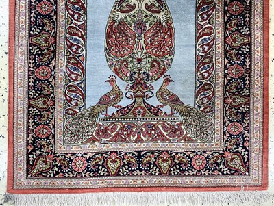 27157329b - Ghom Seide fein, Persien, Ende 20.Jhd, reine Naturseide, ca. 117 x 77 cm, EHZ: 2 ...