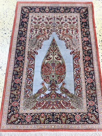 27157329c - Ghom Seide fein, Persien, Ende 20.Jhd, reine Naturseide, ca. 117 x 77 cm, EHZ: 2 ...