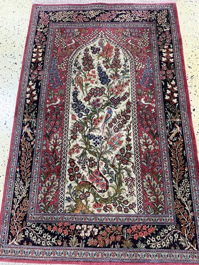27157330c - Ghom Seide fein, Persien, Ende 20.Jhd, reine Naturseide, ca. 127 x 81 cm, ...
