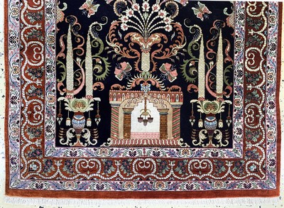 27157335b - Ghom Seide fein signiert, Persien, Ende 20.Jhd, reine Naturseide, ca. 124 x 79 cm, EHZ: ...