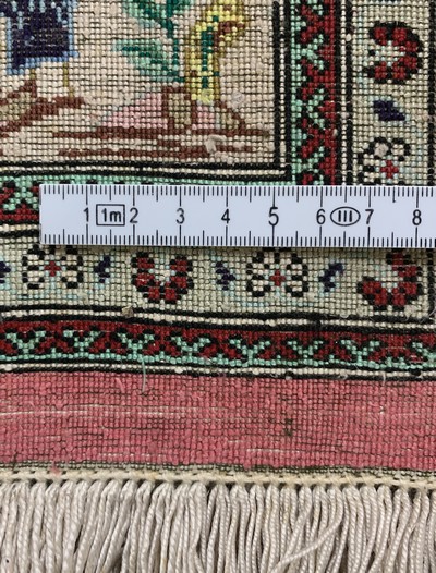 27157337i - Ghom Seide fein signiert, Persien, Ende 20.Jhd, reine Naturseide, ca. 203 x 139 cm, ...