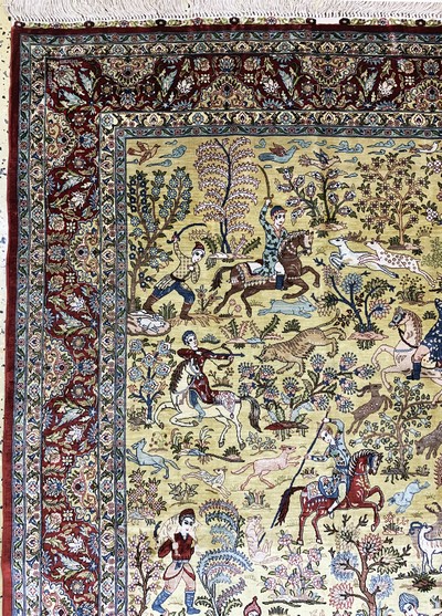 27157352d - Hereke Seide fein, China, Ende 20.Jhd, reine Naturseide, ca. 155 x 108 cm, ca. 1,0 Mio. ...