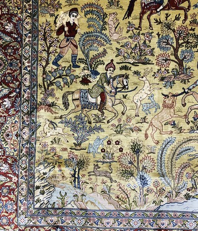 27157352f - Hereke Seide fein, China, Ende 20.Jhd, reine Naturseide, ca. 155 x 108 cm, ca. 1,0 Mio. ...