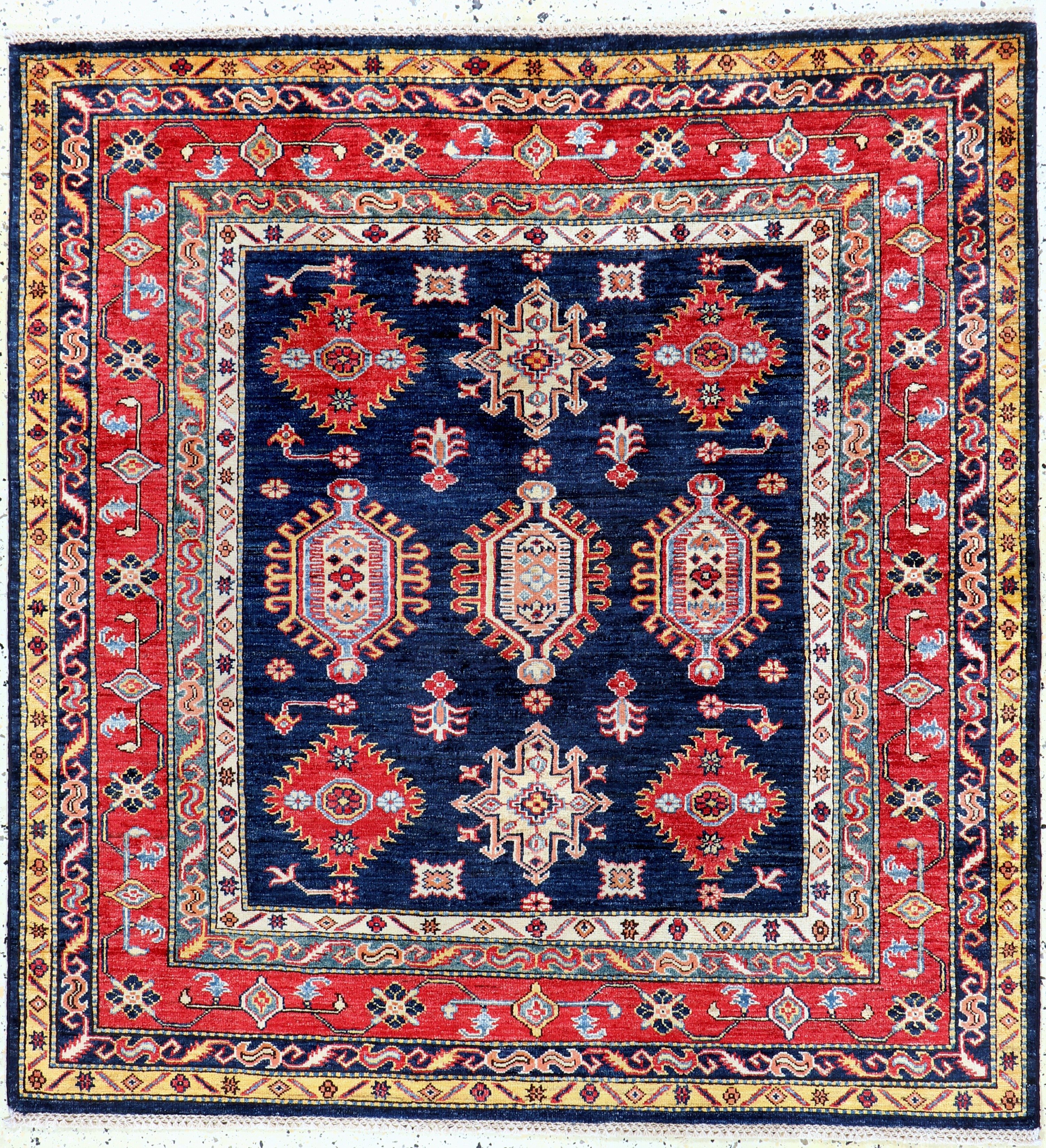 Image 27159614 - Kazak-Motiv, Pakistan, Neu, Wolle auf Baumwolle, ca. 157 x 149 cm Schätzpreis: 1550, - ...