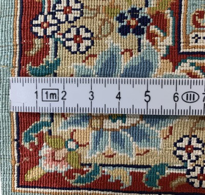 27160798d - Hereke Seide fein Türkei, signiert´Özipek´,Ende 20.Jhd, reine Naturseide, ca. 47 x 34 ...