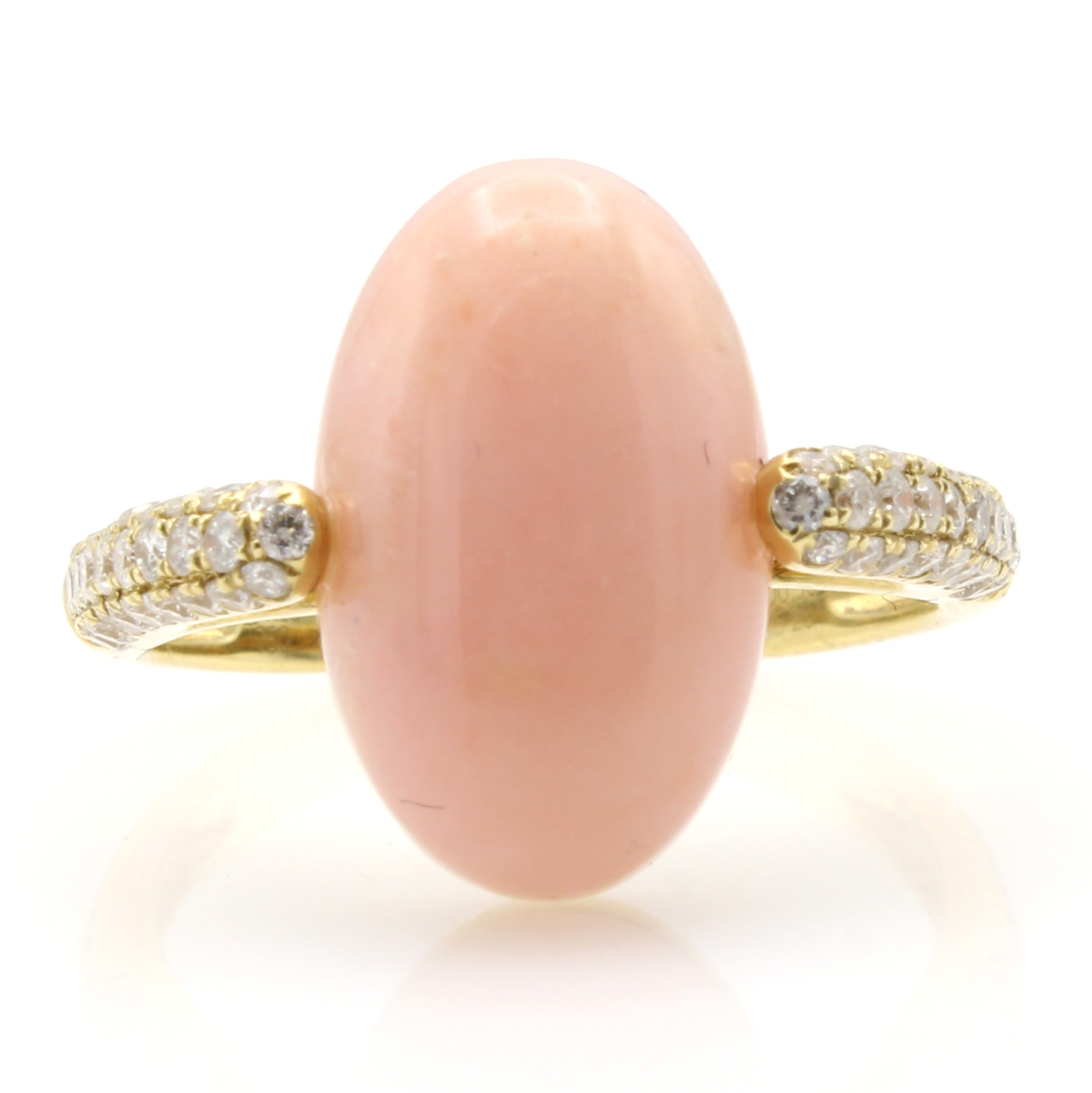 Image 27161290 - Ring mit Opal und Brillanten, GG 750/000, ovaler Opal ca. 5.20 ct, 56 Brill. zus. ca. ...