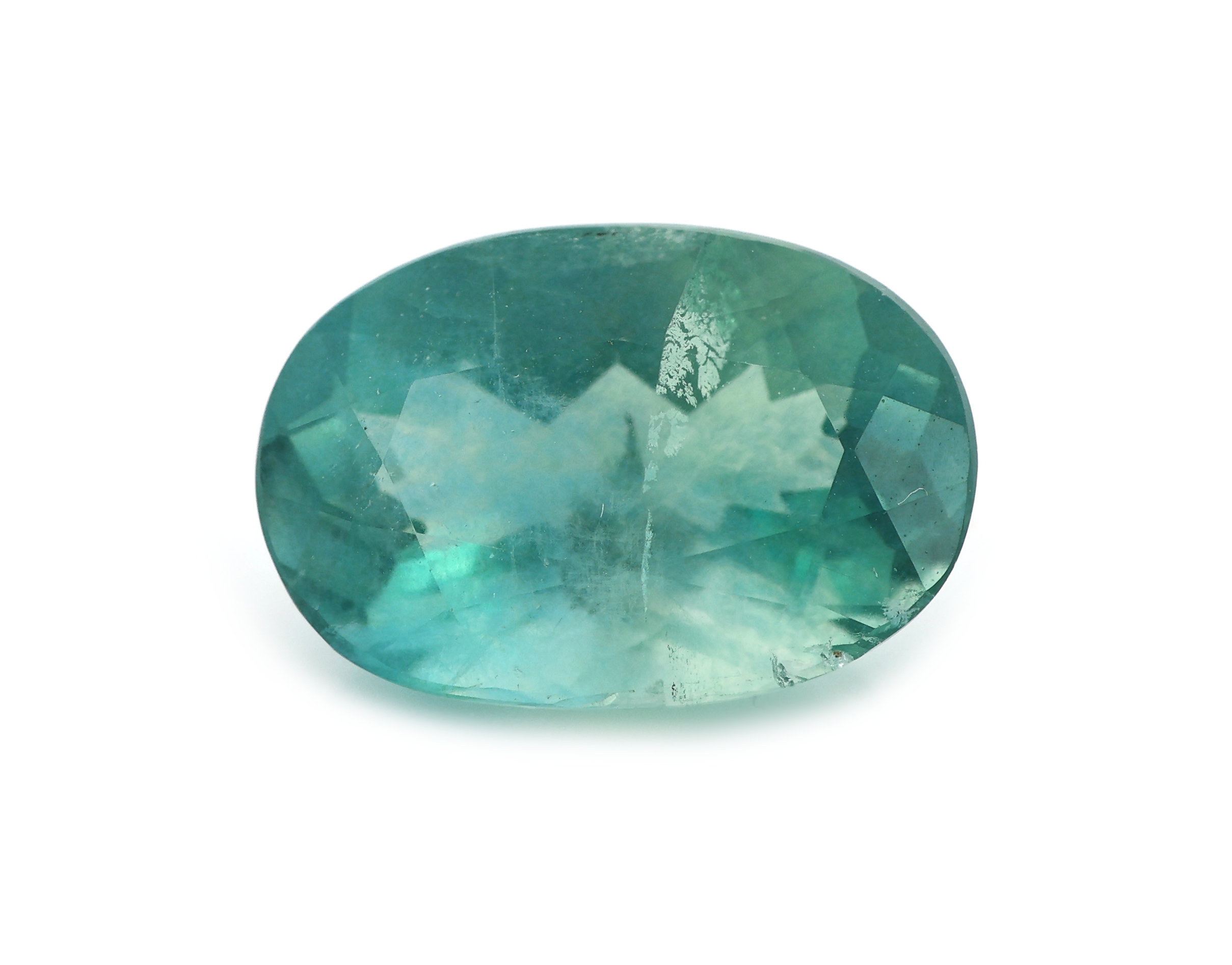 Image 27161340 - Loser Fluorit, ca. 4.02 ct, ovalfacett., blau -grün Schätzpreis: 150, - EUR