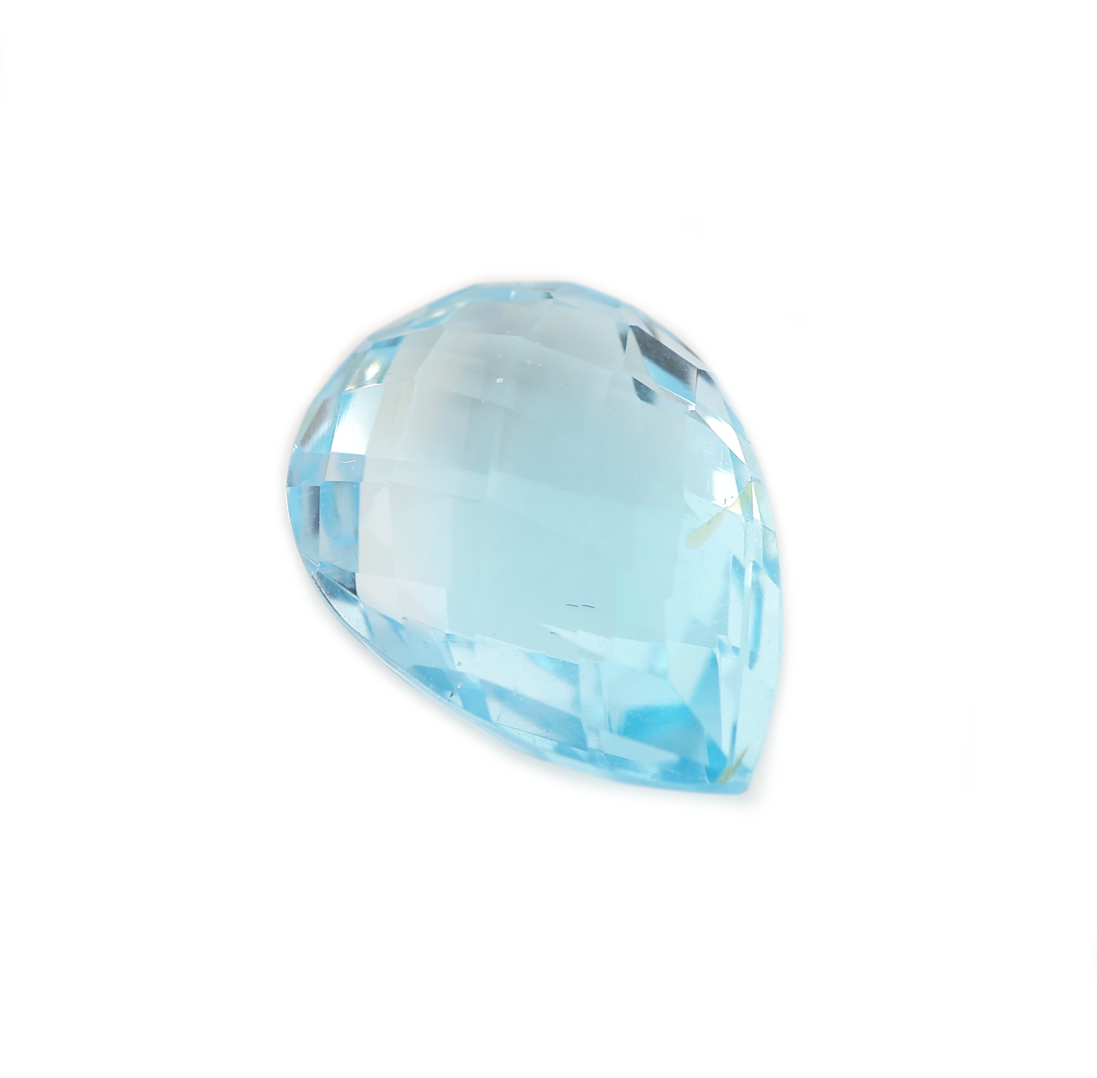 Image 27161365 - Loser Topas, ca. 6.50 ct, facett. Tropfen, SkyBlue, beh. Schätzpreis: 120, - EUR
