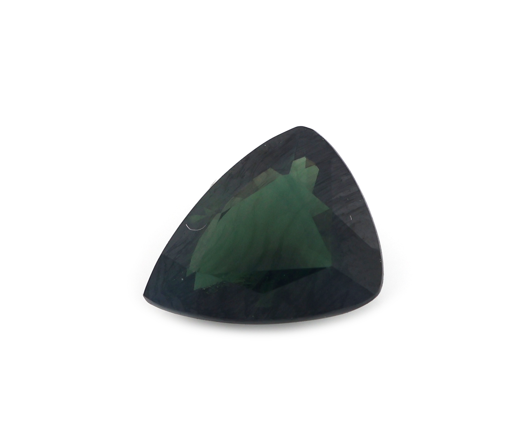 Image 27161385 - Loose sapphire , approx. 1.43 ct, green, trillion-cut Valuation Price: 160, - EUR