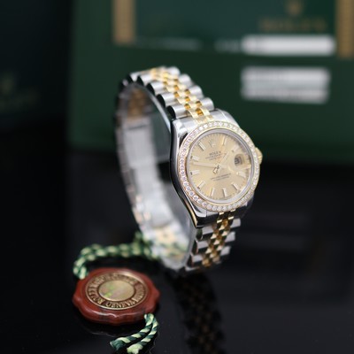 27161480c - ROLEX Damenarmbanduhr Oyster Perpetual Datejust Referenz 179383, Automatik, LC 100, ...