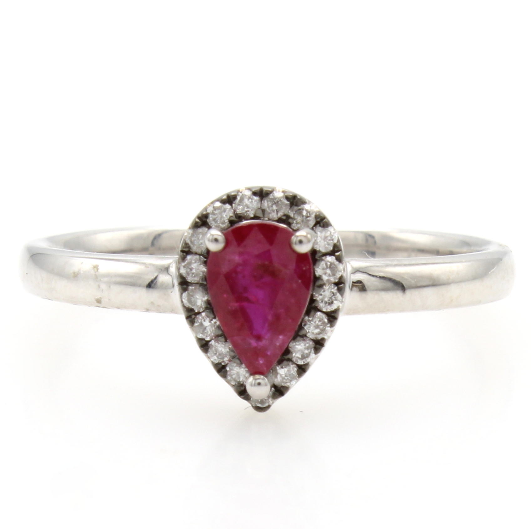 Image 27161504 - Ring mit Rubin und Brillanten, WG 750/000, Rubintropfen ca. 0.45 ct, 17 Brill. zus. ca. ...