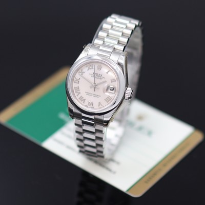 Image ROLEX rare platinum ladies wristwatch Oyster Perpetual Datejust reference 179166, self ...
