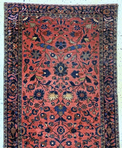 27162532a - Us Re-Import Sarogh antik, Persien, um 1900, Wolle auf Baumwolle, ca. 195 x 90 cm, EHZ: ...