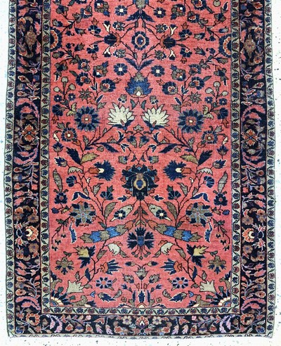 27162532b - Us Re-Import Sarogh antik, Persien, um 1900, Wolle auf Baumwolle, ca. 195 x 90 cm, EHZ: ...