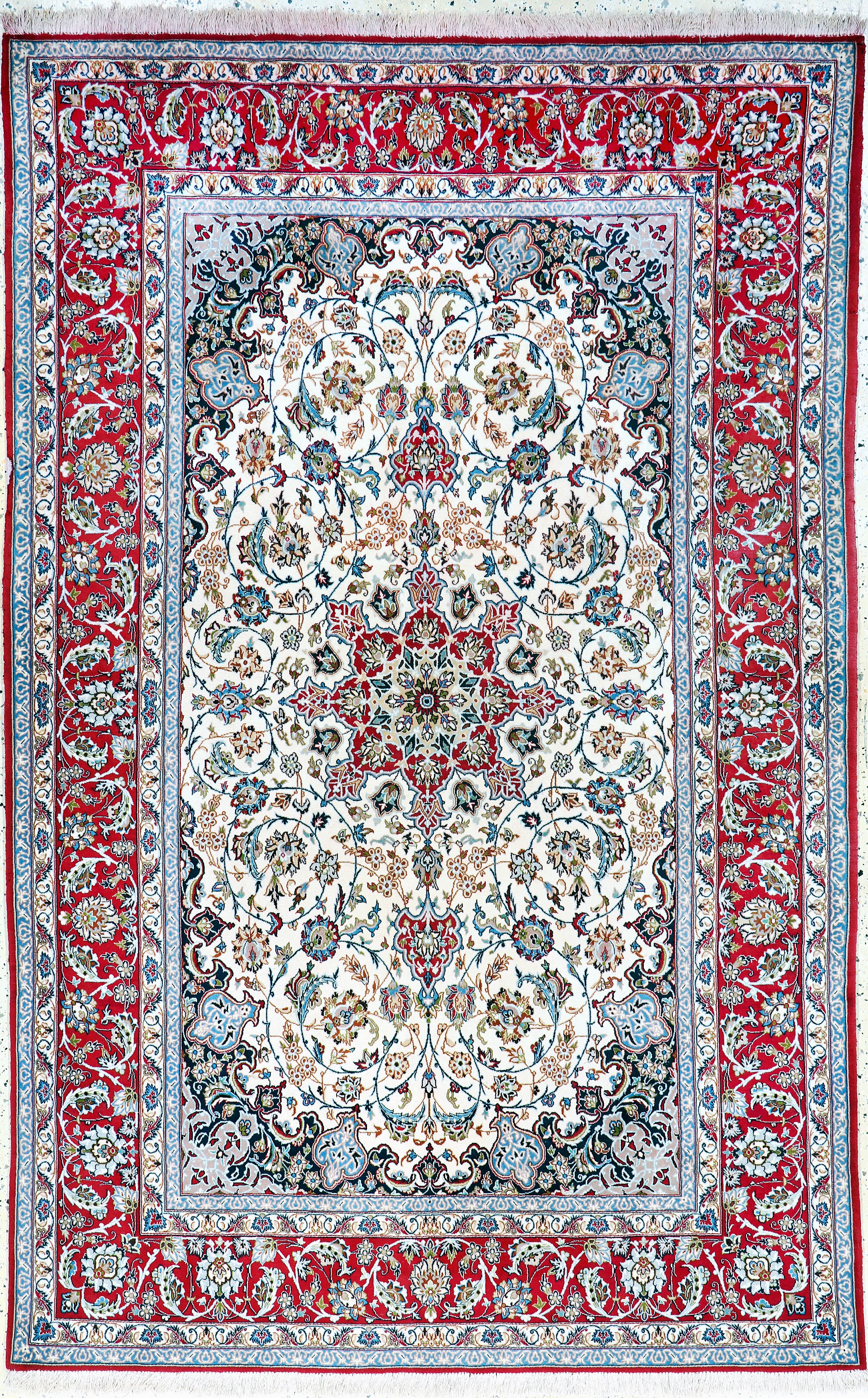 Image 27163494 - Esfahan fein, Persien, Ende 20.Jhd., Korkwolle auf Seide, ca. 240 x 155 cm, EHZ: ...