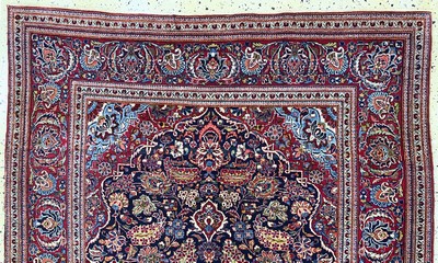27163480a - Keschan alt, Persien, Anfang 20.Jhd, Wolle auf Baumwolle, ca. 212 x 135 cm, EHZ: 2 ...