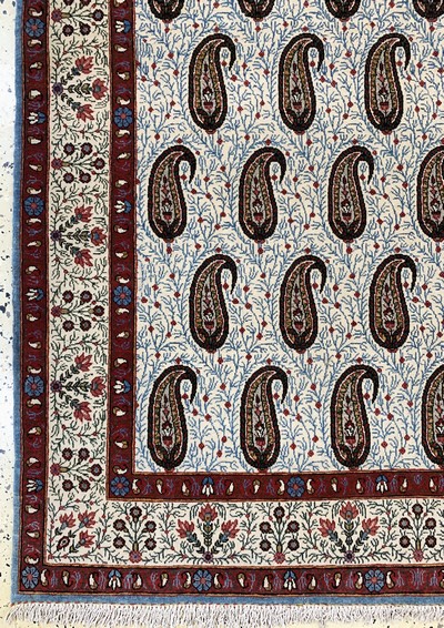 27163497c - Ghom Kork, Persien, Mitte 20.Jhd, Korkwolleauf Baumwolle, ca. 205 x 135 cm, EHZ: ...